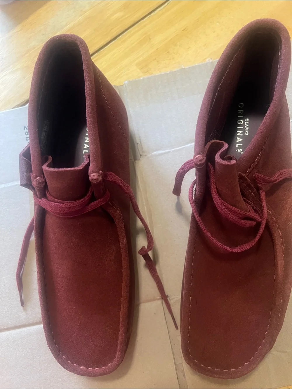 Clarks Men Burgundy Suede Moccasin Lace-Up Shoes
